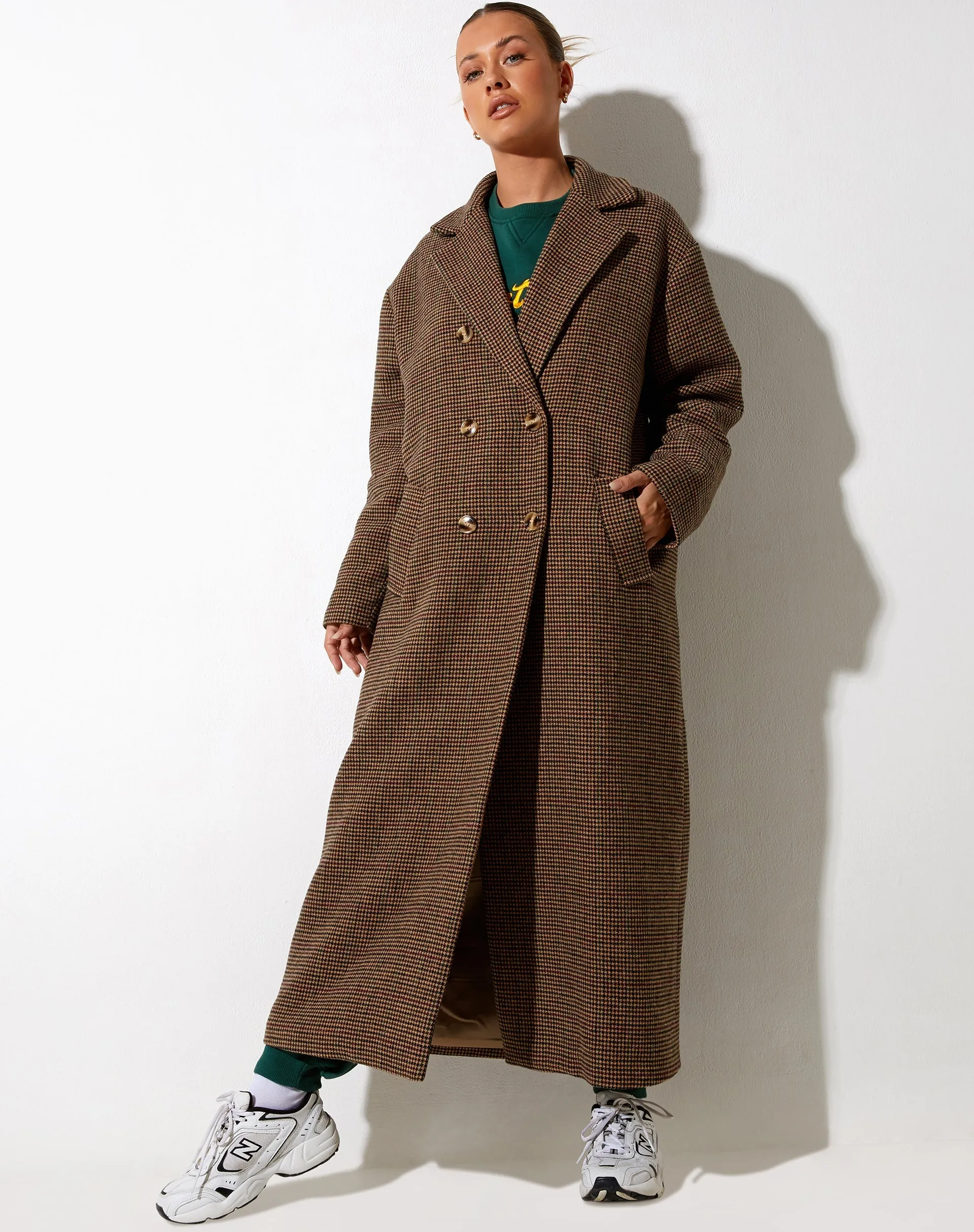 Utamas Coat in Brown Black and Green