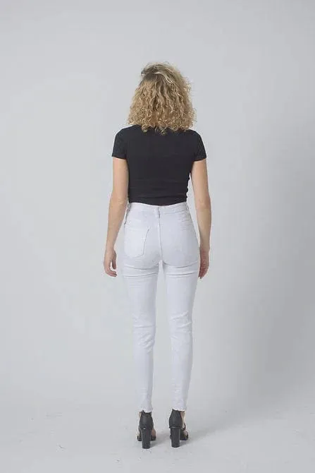 Wakee Denim Jean Skinny High Rise - White 69941