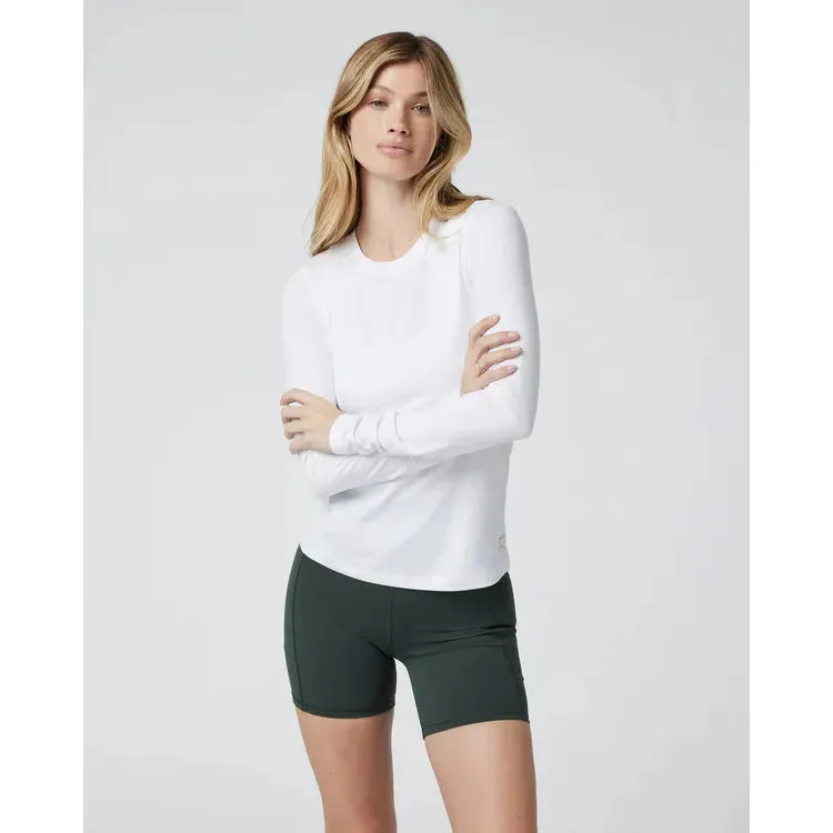 Womens Long-Sleeve Lux Crew - White