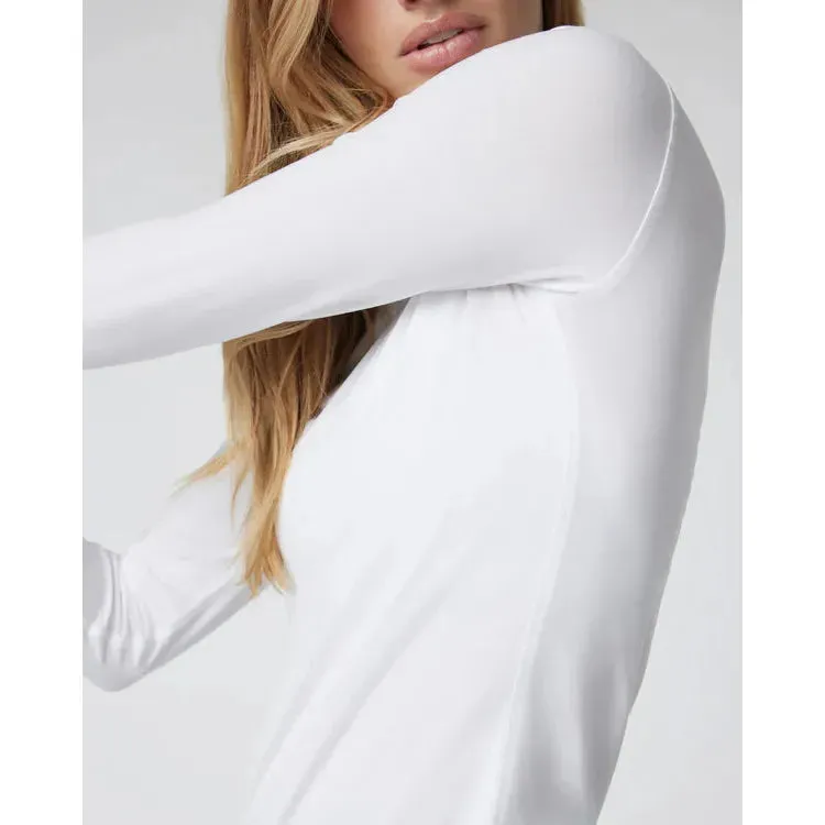 Womens Long-Sleeve Lux Crew - White